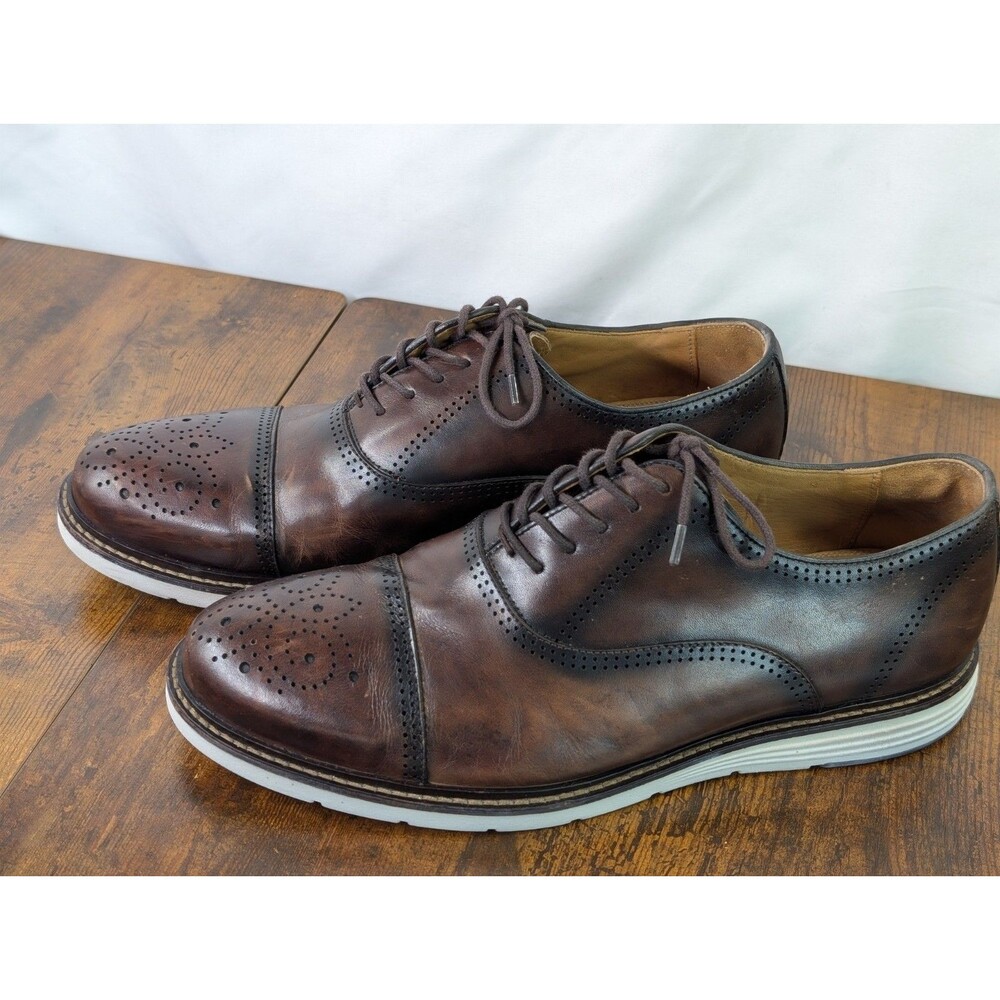 Belvedere Lampard Men's Brown Leather Hybrid Cap Toe Oxford Shoes Size 8.5 D